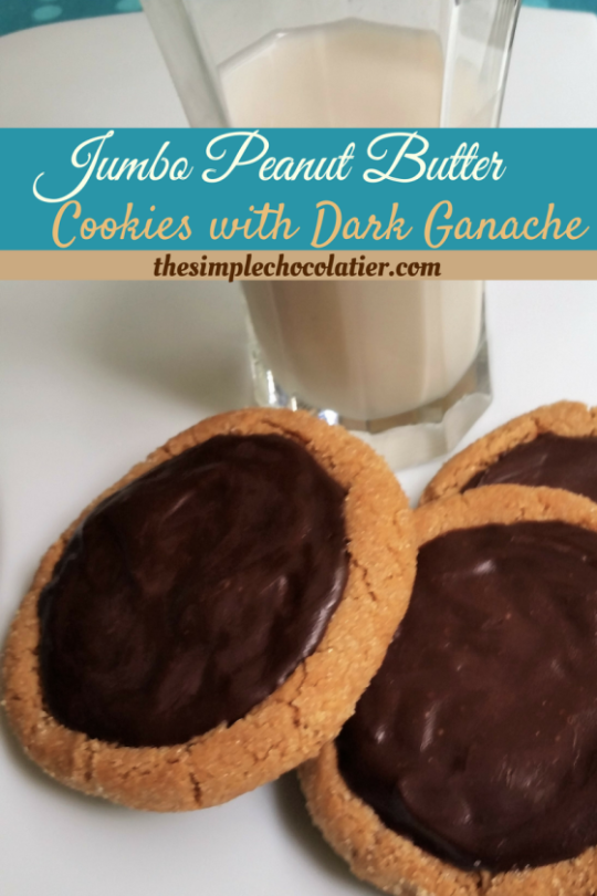 Chocolate Plus Peanut Butter, Oh My Goodness (Jumbo Peanut Butter Cookies with Dark Ganache)